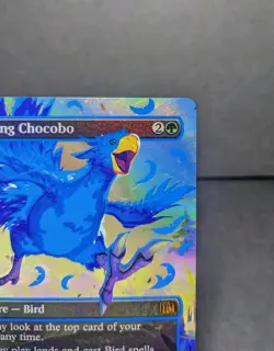 Neon Blue Traveling Chocobo - Final Fantasy - Borderless MTG Foil NM - Image 4