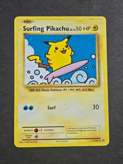 Pokemon SURFING PIKACHU 111/108 - EVOLUTIONS SET NON HOLO - NM - Image 1