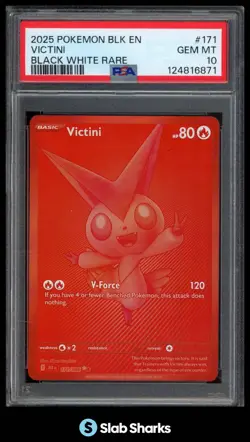 2025 POKEMON SV BLACK BOLT - BLK EN #171/086 VICTINI BLACK WHITE RARE PSA 10 - Image 1