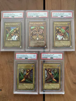 Original 2002 LEGEND OF BLUE EYES Exodia The Forbidden One - FULL SET ALL PSA 9 - Image 1