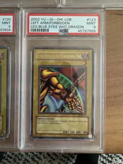 Original 2002 LEGEND OF BLUE EYES Exodia The Forbidden One - FULL SET ALL PSA 9 - Image 3