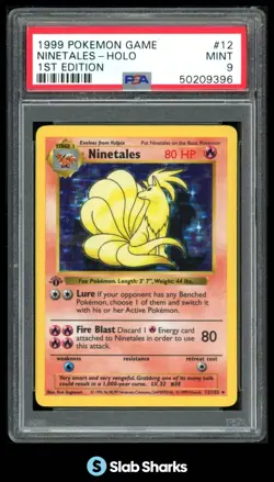 1999 POKEMON SET 1ST EDITION #12/102 NINETALES HOLO PSA 9 - Image 1