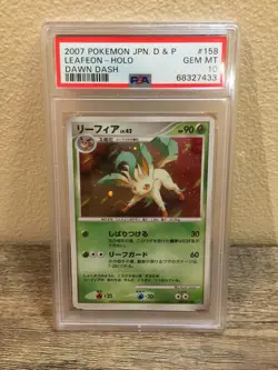 [PSA 10] Pokemon 2007 Japanese Leafeon Holo Dawn Dash DPBP#158 GEM MT w/ Swirl - Image 2