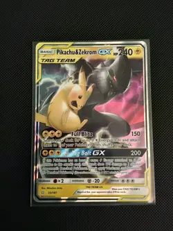 Pikachu & Zekrom GX 33/181 Sm-Team Up Holo Card NM Condition - Image 1