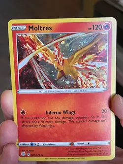 POKEMON MOLTRES 021/172 RARE HOLOFOIL COSMOS WITH SWIRL BRILLIANT STARS NM CARD - Image 1