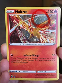 POKEMON MOLTRES 021/172 RARE HOLOFOIL COSMOS WITH SWIRL BRILLIANT STARS NM CARD - Image 2