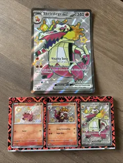 Pokemon Shiny Skeledirge Evolution With Jumbo Card And Card Case - Image 1