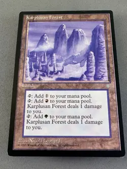 Karplusan Forest Ice Age MTG-Lightly Played Ex-Vintage Dual Mana Pain Land - Image 3