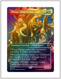 1x Phlage, Titan of Fire's Fury, Foil Borderless Art, Magic the Gathering MTG NM - Image 1