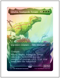 1x Ghalta, Stampede Tyrant, Borderless Art Foil, Magic MTG NM - Image 1