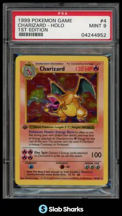 1999 POKEMON SET 1ST EDITION #4/102 CHARIZARD HOLO PSA 9 - Image 1
