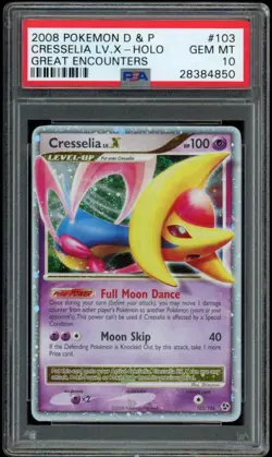 PSA 10 GEM MINT 2008 Cresselia LV. X Great Encounters Pokemon DP Diamond & Pearl - Image 1