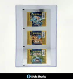 POKEMON BASE SET 1ST EDITION PACK WRAPPER UNCUT SHEET FULL ART SET - Image 1