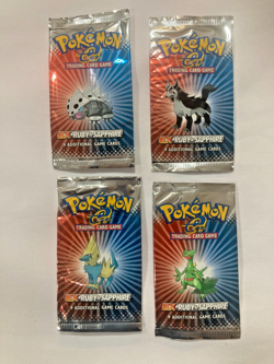 Lot 4 Pokemon TCG RUBY SAPPHIRE EMPTY Opened Booster Pack Wrappers Full Art Set - Image 1