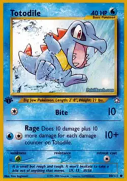 1x (LP) Totodile - 80/111 - Common - 1st Edition Neo Genesis Pokemon - Image 1