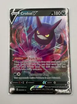 Pokemon TCG Crobat V Shining Fates 044/072 Holo Ultra Rare - Image 1