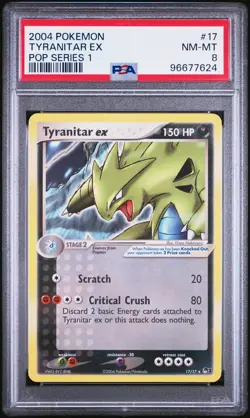 2004 POKEMON POP SER 1 #17 TYRANITAR EX PSA 8 - Image 1