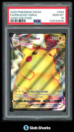 2020 POKEMON SWORD & SHIELD VIVID VOLTAGE #044/185 PIKACHU VMAX PSA 10 - Image 1