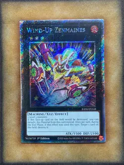 Yugioh Wind-Up Zenmaines RA04-EN168 Platinum Secret Rare 1st Ed NM - Image 1