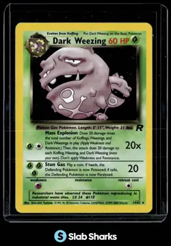 2000 POKEMON TEAM ROCKET #14/82 DARK WEEZING HOLO - Image 1