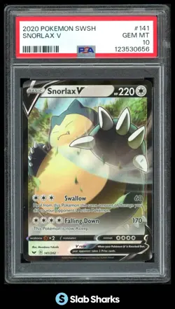 2020 POKEMON SWORD & SHIELD #141/202 SNORLAX HOLO PSA 10 - Image 1