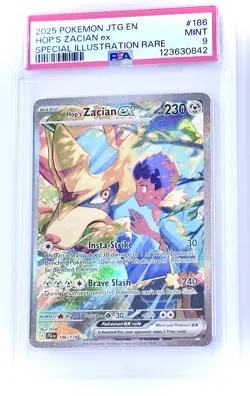 2025 POKEMON JOURNEY TOGETHER SPECIAL ILLUSTRATION RARE HOP'S ZACIAN EX PSA 9 - Image 1