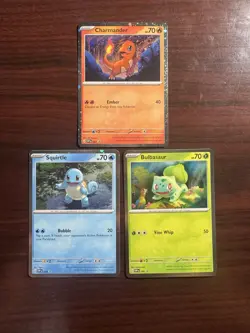 Pokemon 151 Promo Bulbasaur Charmander Squirtle SVP 046 047 048 Cosmo Holo - Image 1