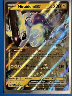 Pokemon TCG Miraidon EX 081/198 Double Rare Scarlet & Violet NM + Card Saver - Image 1