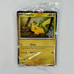 Pikachu (Holiday Calendar) 025/165 Cosmos Holo Promo Pokemon Card SEALED - Image 1