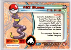 EKANS #23 - BLUE Logo - NON-HOLO - SERIES 1 - TOPPS Pokemon Card - Image 2