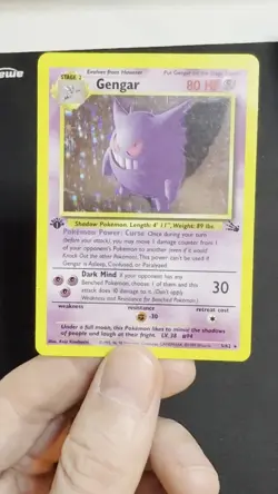 Pokemon 1st First Edition Gengar 5/62 Fossil Set Card Holo Holographic 1999 WOTC - Image 2