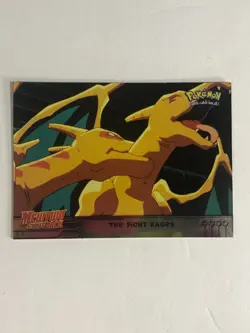 Pokemon Card Mewtwo Strikes Back Blue Topps Label The Fight Rages #35 Near Mint - Image 1