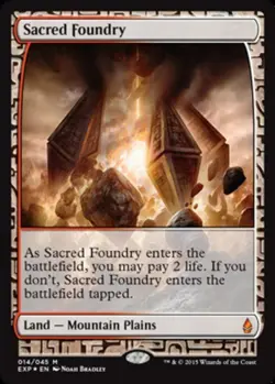 Light Play, English MTG Foil Sacred Foundry - Foil Battle for Zendikar Block Exp - Image 1