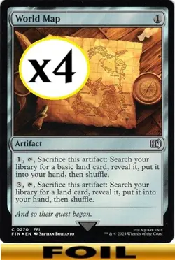 4x - World Map - FOIL - x4 (playset) - Final Fantasy - CUC NM MTG - Image 1