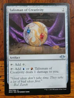 Talisman of Creativity x1 MTG Modern Horizons MH1 Magic Light Play LP English - Image 1