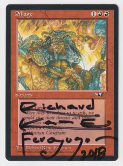 Signed Pillage HP Alliances Artist Richard Kane Ferguson 1996 MTG Magic Vintage! - Image 1
