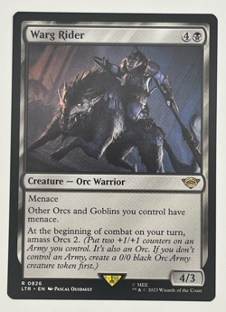 MTG Warg Rider LTR #826 The Lord of the Rings Tales of Middle Earth Magic LOTR - Image 1