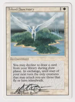 Signed Island Sanctuary MP Revised Edition Artist Mark Poole 1994 MTG Magic Rare - Image 1