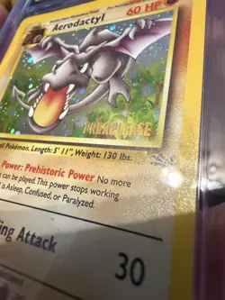 1st Edition Aerodactyl 1/62 Prerelease Fossil Holo Pokemon [CGC 9] *slab Scuff* - Image 3