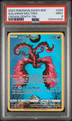 Pokemon TCG - 2023 Galarian Moltres - Crown Zenith - #284 - PSA 9 - Image 1