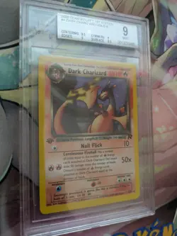 2000 Pokemon Team Rocket 1st Edition Dark Charizard Holo Rare #4/82 BGS 9 - Image 2