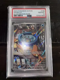 2024 POKEMON SCR EN-STELLAR CROWN ILLUSTRATION RARE #148 SQUIRTLE PSA 10 - Image 1