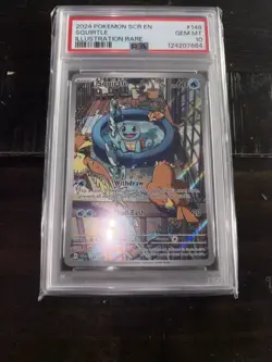 2024 POKEMON SCR EN-STELLAR CROWN ILLUSTRATION RARE #148 SQUIRTLE PSA 10 - Image 3