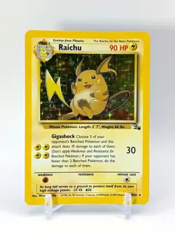 Raichu - 14/62 - Pokemon Fossil Unlimited Holo Rare WotC Vintage LP - Image 1