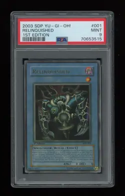 YUGIOH 1st Edition Starter Deck Pegasus RELINQUISHED SDP-001 Ultra Rare PSA 9 MT - Image 1