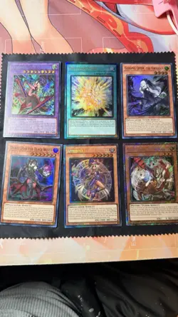 Yugioh Lot of 6 1 Super rare, 1 UR, 1 Secret Rare, 1 PUR, 1 PCR, 1 Platinum - Image 1