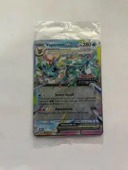 Pokemon TCG Prismatic Evolutions Vaporeon ex 23/131 Stamped Promo Card NM Sealed - Image 1