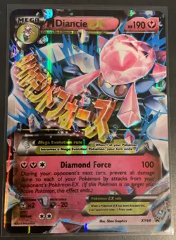 Pokemon Mega Diancie EX XY44 Jumbo Black Star Promo Card 2015 LP - Image 1