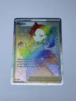 Pokemon Marnie Card Sword & Shield Base Set 208/202 Secret Rare Rainbow Holo NM - Image 1