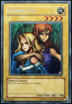 Yu-Gi-Oh! Gemini Elf LON-000 Secret Rare AMERICAN OG Print [EX] 2003 - Image 1